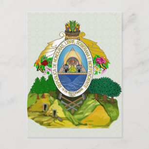 Postal Detalle del escudo de armas de Honduras