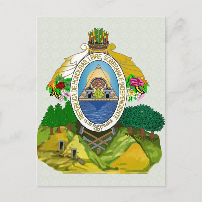 Postal Detalle del escudo de armas de Honduras (Anverso)