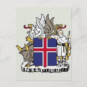 Postal Detalle del escudo de armas de Islandia