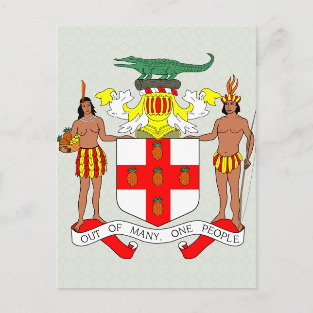 Postal Detalle del escudo de armas de Jamaica (Anverso)