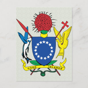 Postal Detalle del escudo de armas de las Islas Cook