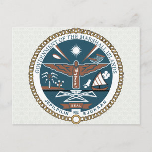 Postal Detalle del escudo de armas de las Islas Marshall