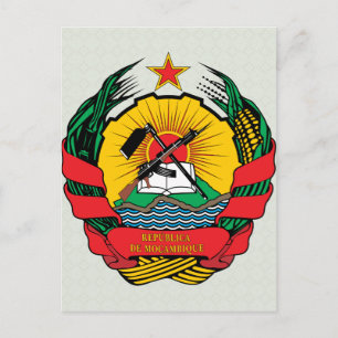 Postal Detalle del escudo de armas de Mozambique