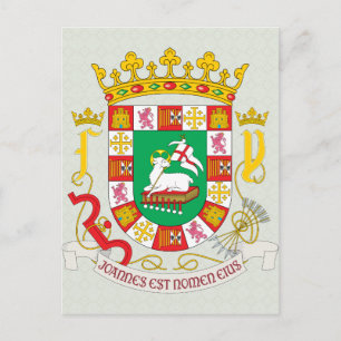 Postal Detalle del escudo de armas de Puerto Rico