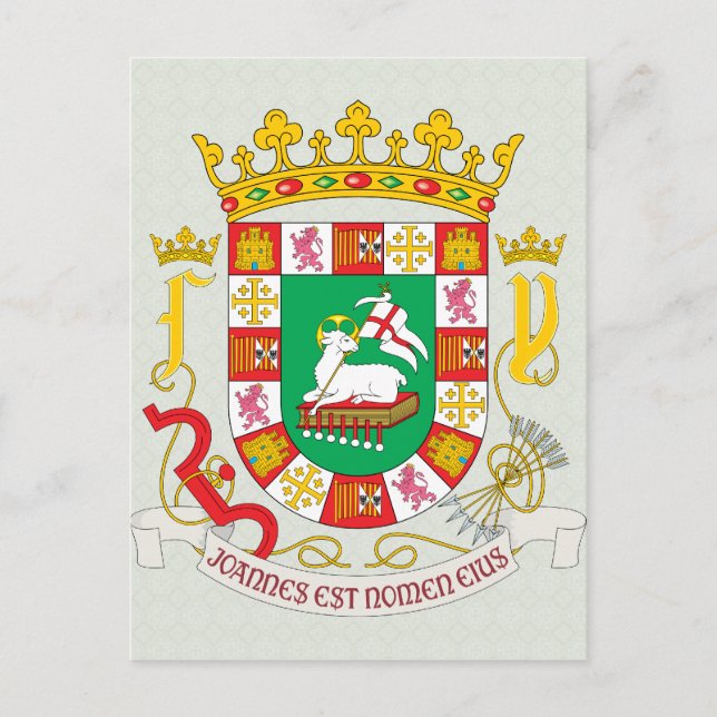 Postal Detalle del escudo de armas de Puerto Rico (Anverso)