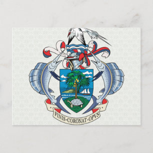 Postal Detalle del escudo de armas de Seychelles