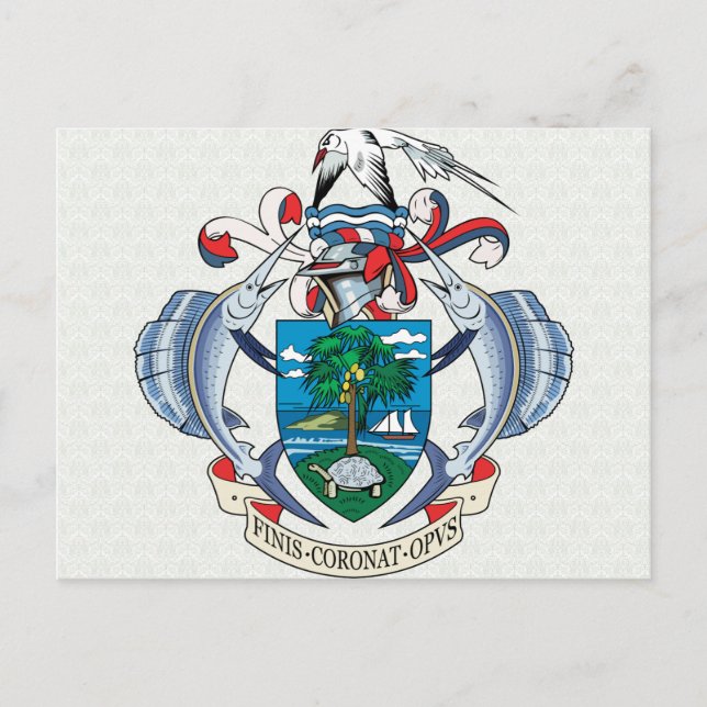 Postal Detalle del escudo de armas de Seychelles (Anverso)