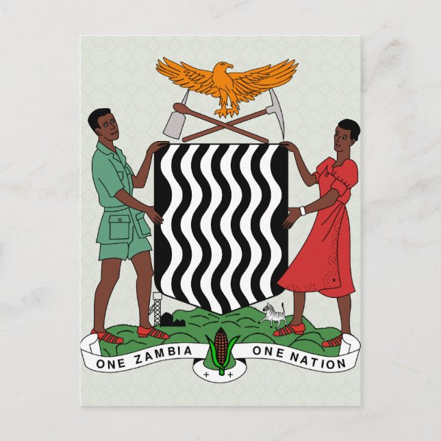 Postal Detalle del escudo de armas de Zambia (Anverso)