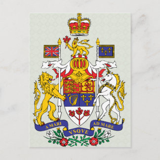 Postal Detalle del escudo de armas del Canadá