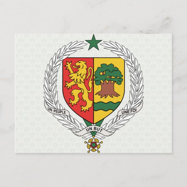 Postal Detalle del escudo de armas del Senegal (Anverso)