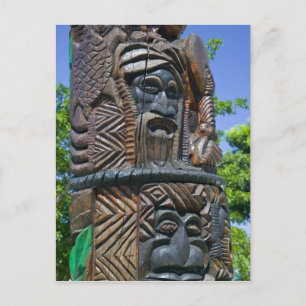 Postal Detalle del tótem kanak, Noumea, Nueva 2