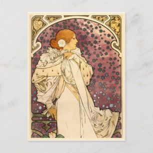 Postal Detalle La Señora de las Camellias Art Nouveau
