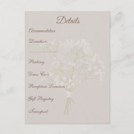 Postal Detalles de Boda Floral Rosado, Información para I
