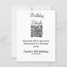 detalles de fiesta de cumpleaños 15 escaneo QR mod