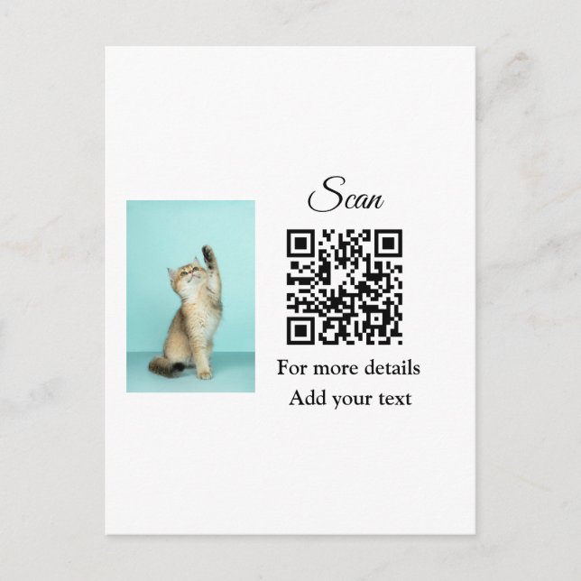 Postal Detalles simples de nombres de animales Código QR  (Anverso)