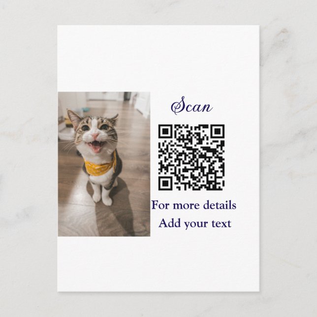 Postal Detalles simples de nombres de animales Código QR  (Anverso)