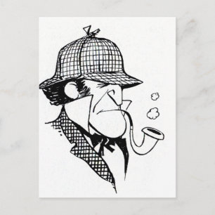 Postal Detective que Fuma en Pipa
