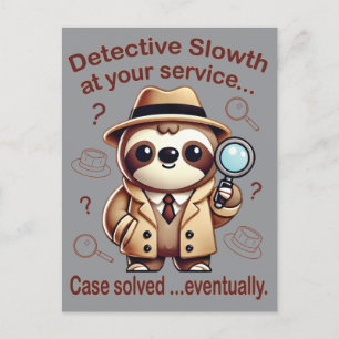 Postal "Detective Sloth" Sloth Private Eye