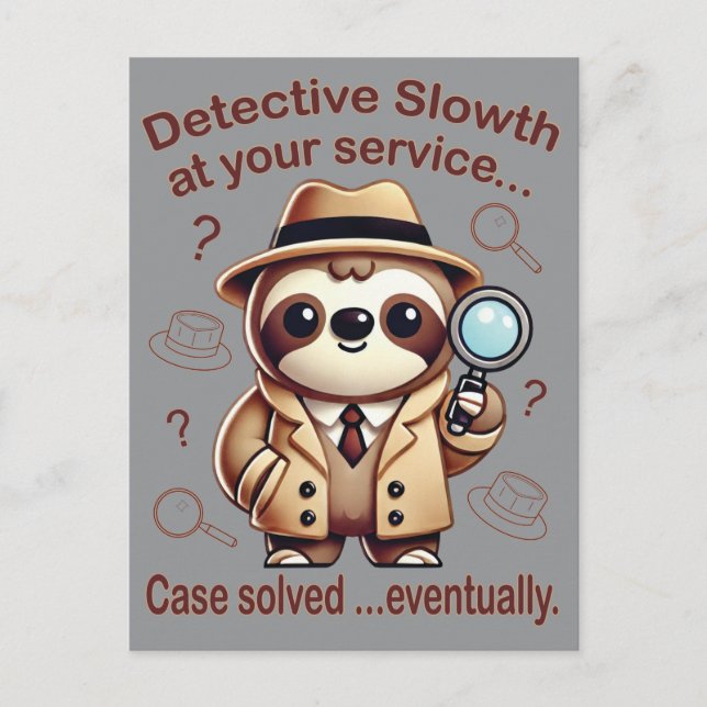 Postal "Detective Sloth" Sloth Private Eye (Anverso)