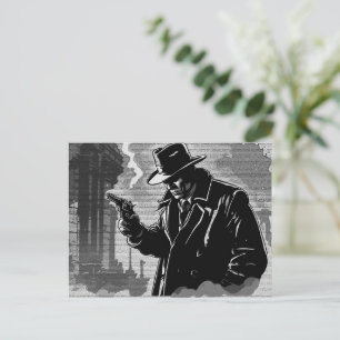 Postal Detective urbano de estilo gráfico de cómic en bla