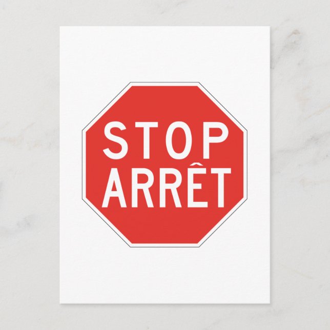 Postal Detener/Arret, Rótulo de tráfico, Canadá (Anverso)