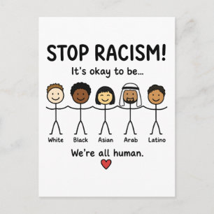 Postal Detener el racismo somos todos humanos