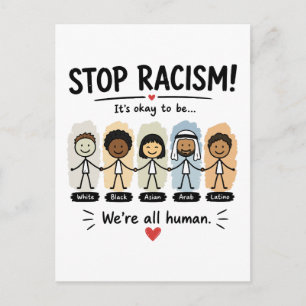 Postal Detener el racismo somos todos humanos