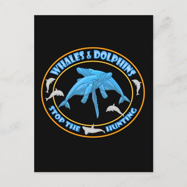 Postal Detener la caza de ballenas (Anverso)