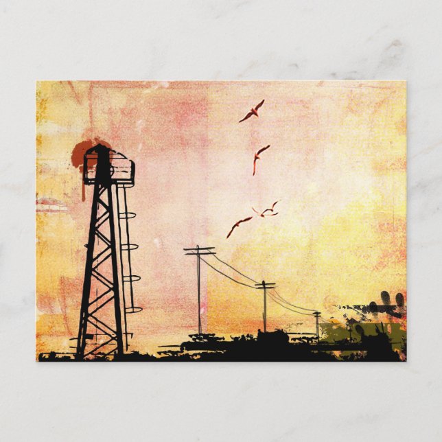 Postal deterioro del graffiti urbano (Anverso)