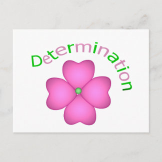 Postal Determinación Inspiradora de flores