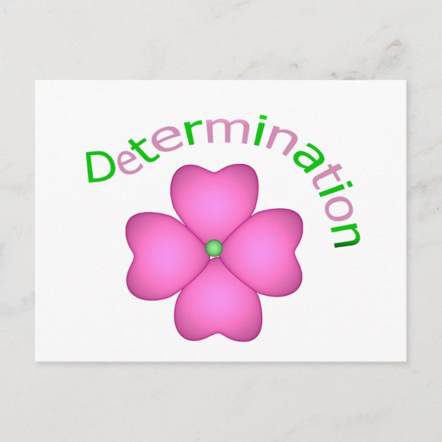 Postal Determinación Inspiradora de flores (Anverso)