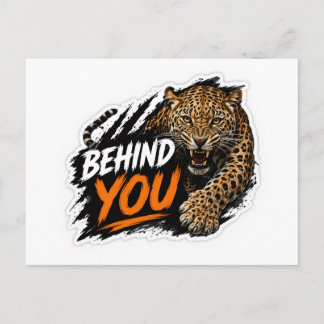 Postal Detrás de ti leopardo 