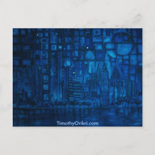 Postal Detroit Blue I - Postcard