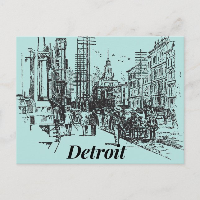 Postal Detroit City Michigan EE.UU., anticuado (Anverso)