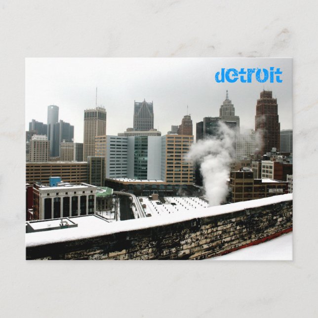 Postal Detroit en invierno (Anverso)
