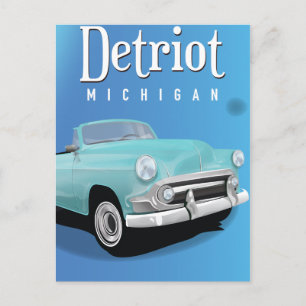 Postal Detroit Michigan USA Vintage poster de Viajes