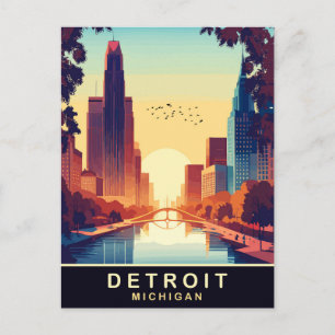 Postal Detroit, Míchigan, Viajes