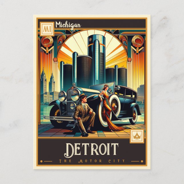 Postal Detroit, Michigan | Vintage (Anverso)