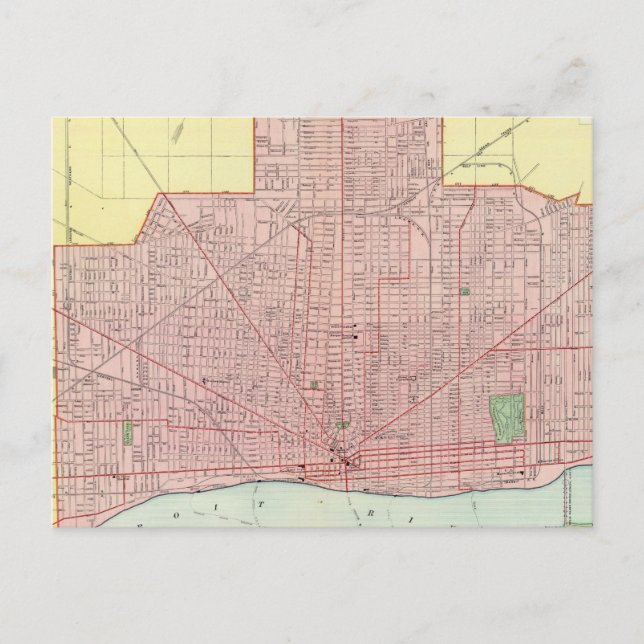 Postal Detroit y sus cercanías (Anverso)