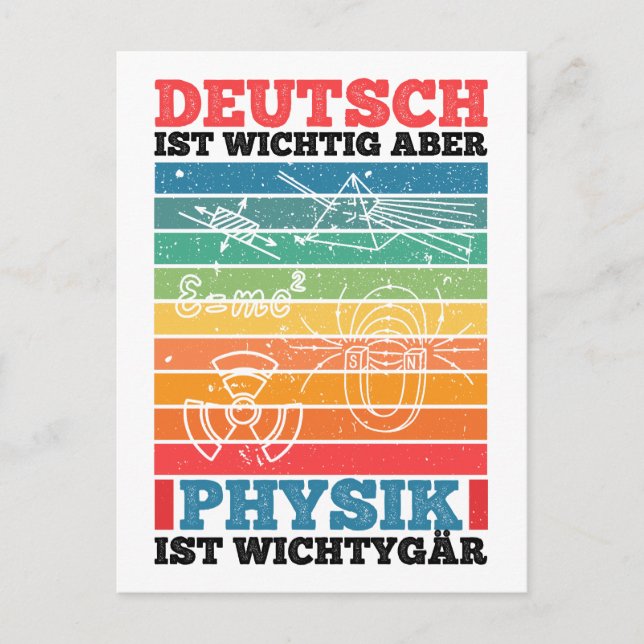 Postal Deutsch Ist Wichtig Aber Physik Ist Wichtiger (Anverso)
