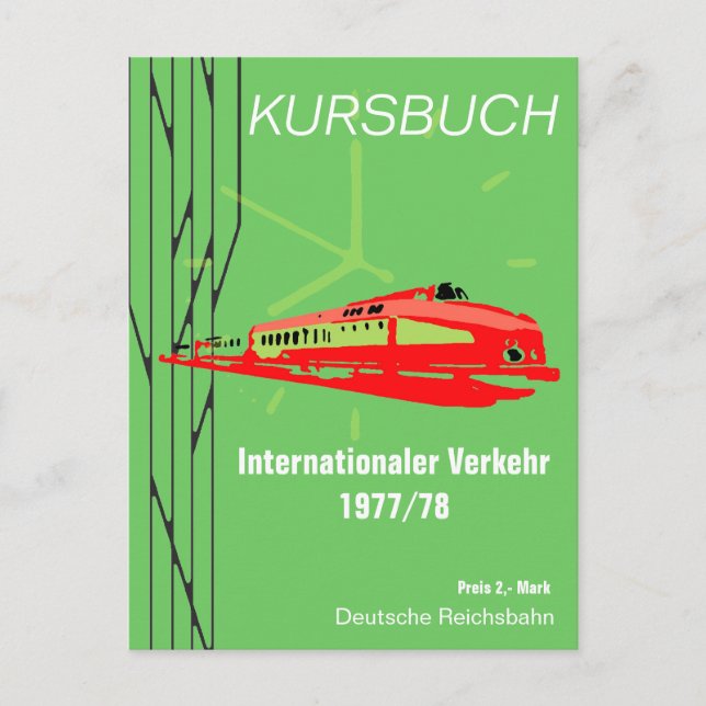 Postal Deutsche Reichsbahn Kursbuchdesign (Anverso)