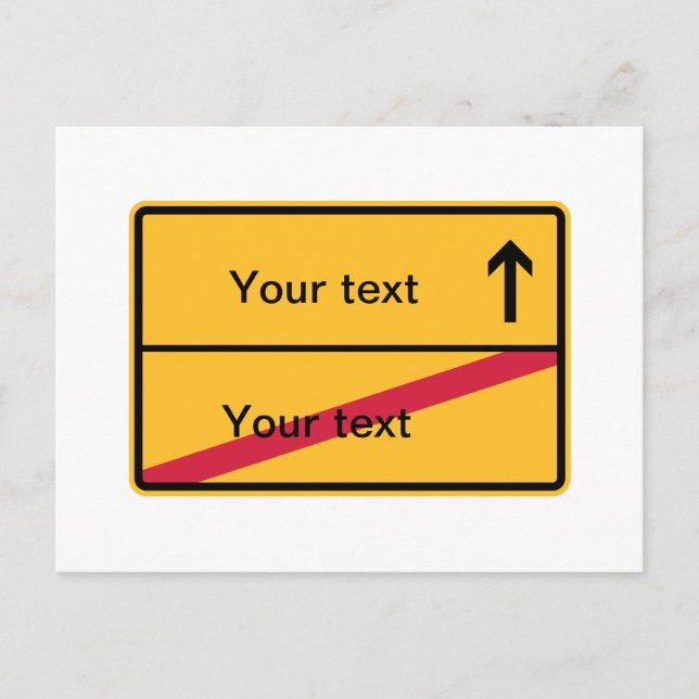 Postal Deutsches Ortsschild, Ortsausfahrt (Anverso)