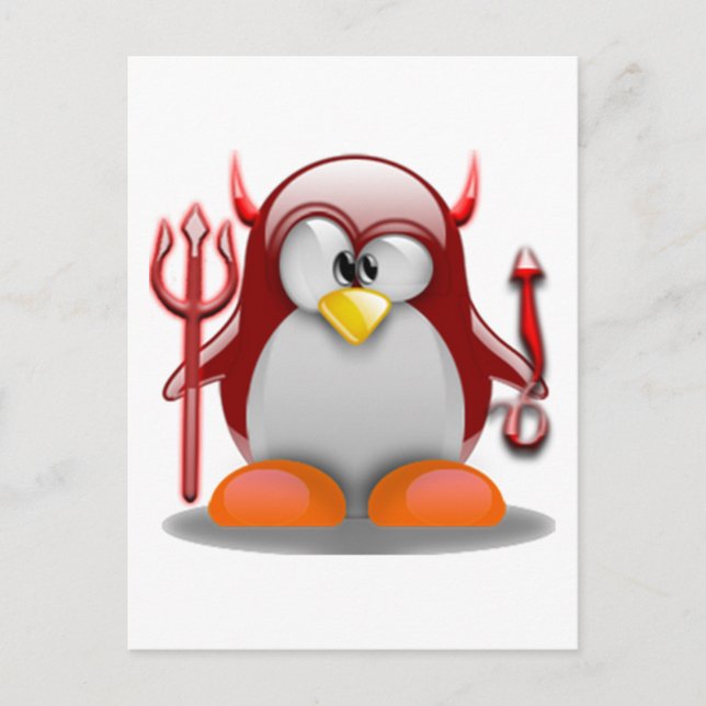 Postal Devil Tux (Linux Tux) (Anverso)