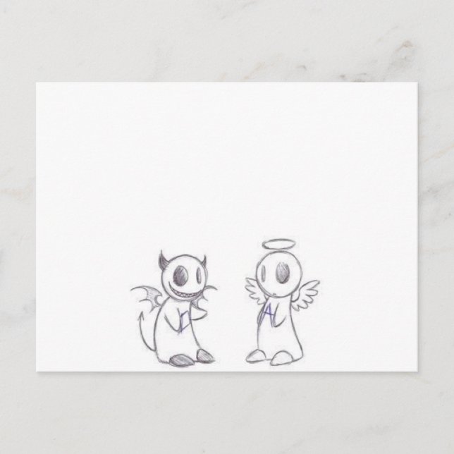 POSTAL DEVIL Y ANGEL (Anverso)