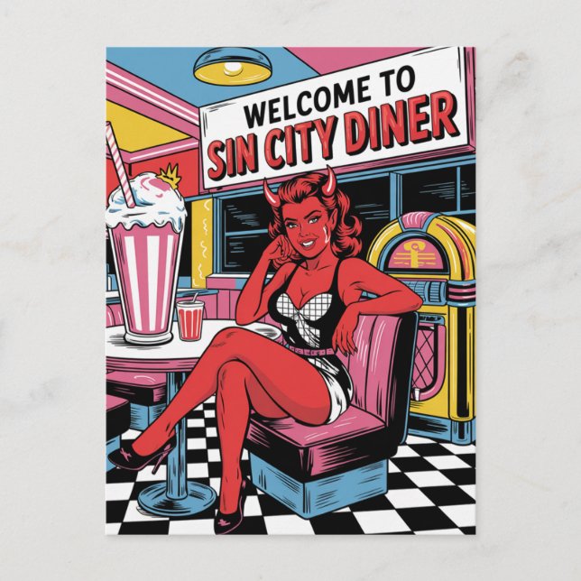 Postal Devilish Woman en el libro de historietas sin City (Anverso)