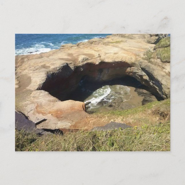 Postal Devil's Punchbowl, Costa de Oregón (Anverso)