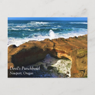 Postal Devil's Punchbowl, Newport, Oregon Postcard