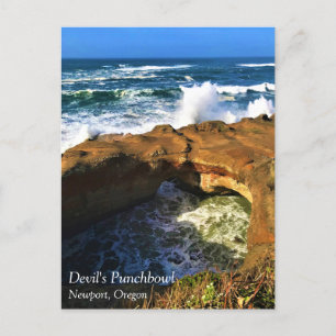 Postal Devil's Punchbowl, Newport, Oregon Postcard