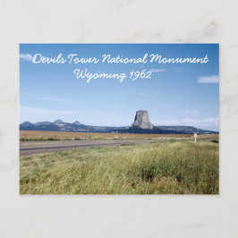 Postal Devils Tower Wyoming Paisaje Retro 1962