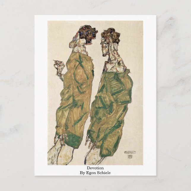 Postal Devoción Por Egon Schiele (Anverso)